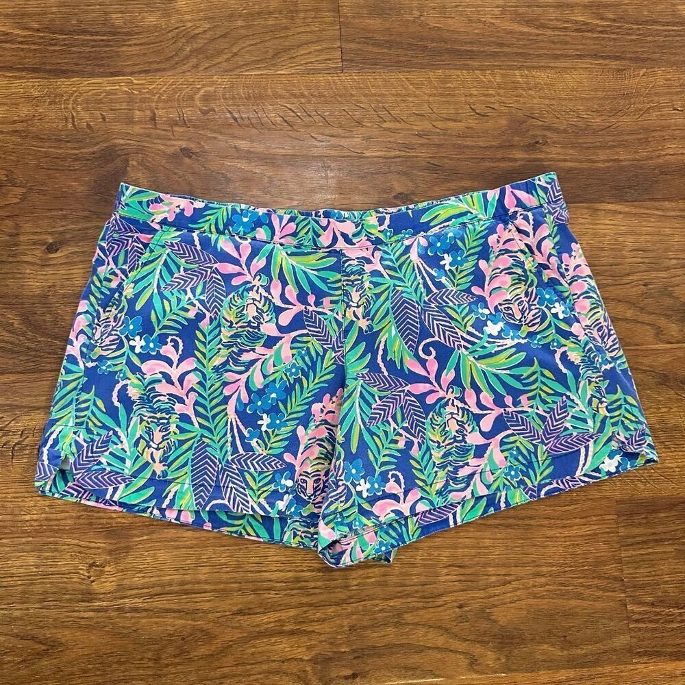 Lilly Pulitzer Ocean View Shorts Borealis Blue How You Like Me Prowl XL